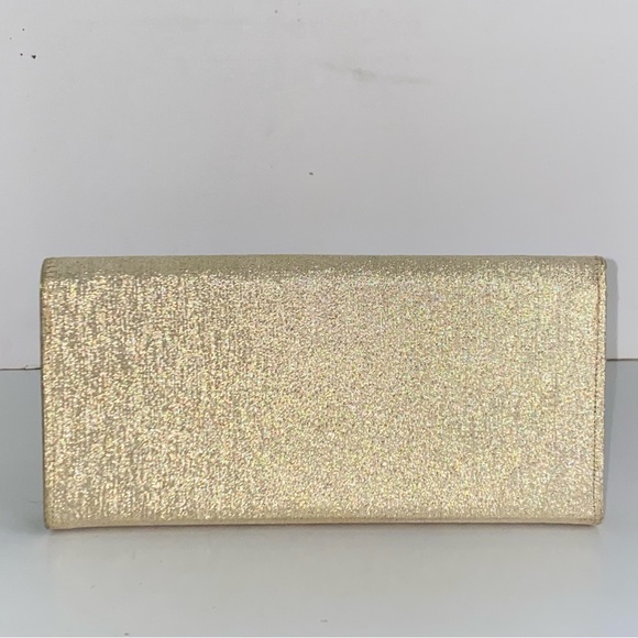 Vintage 1950s Gold Lame Clutch Snap Closure Evening Bag Purse Mid Century Modern - Picture 7 of 15